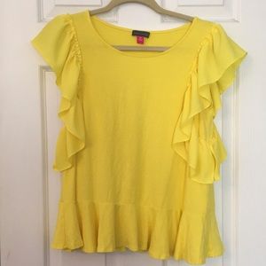 Peplum, flutter sleeve Camuto shirt